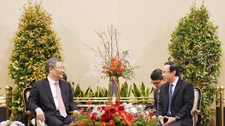 胡志明市委书记阮文年会见中国商务部部长王文涛
