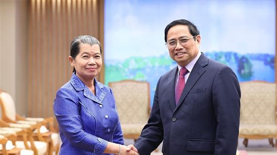 越南政府总理范明政会见柬埔寨副首相梅森安
