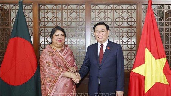 越南国会主席王廷惠与孟加拉国国民议会议长乔杜里举行会谈