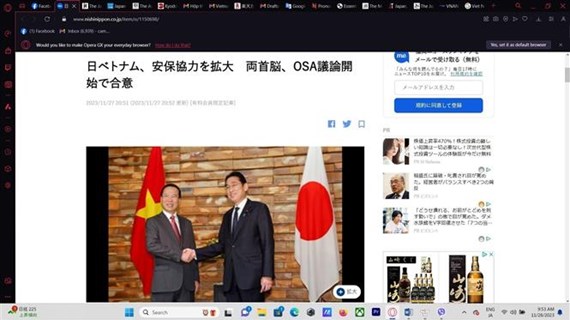 日本外务省大力宣传日本与越南升级关系