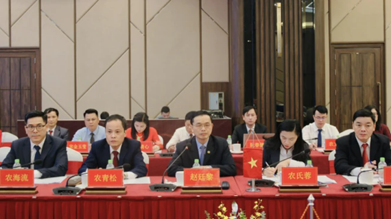越南高平省人民议会代表团与中国百色市人民代表团举行会谈