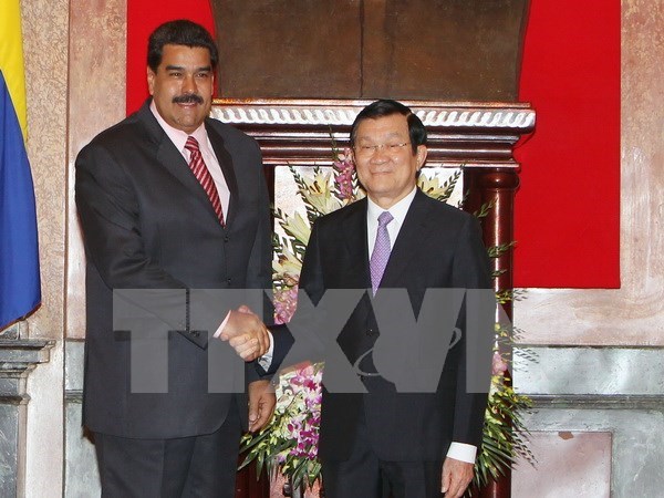 越南国家主席张晋创同委内瑞拉总统马杜罗举行会谈 hinh anh 1
