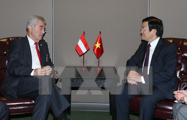 越南国家主席张晋创会见奥地利和智利两国总统 hinh anh 1