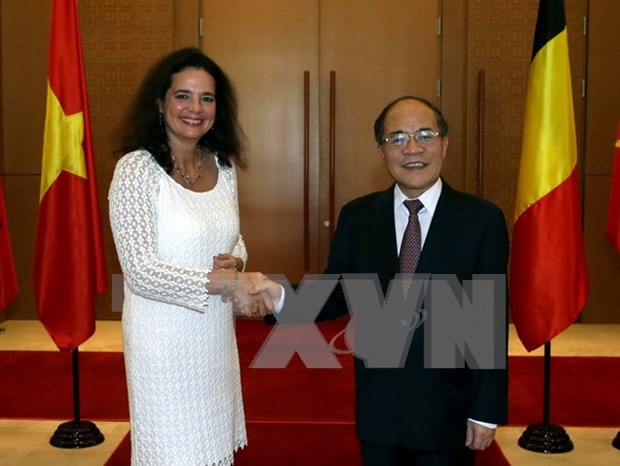 越南国会主席同比利时参议院议长举行会谈 hinh anh 1
