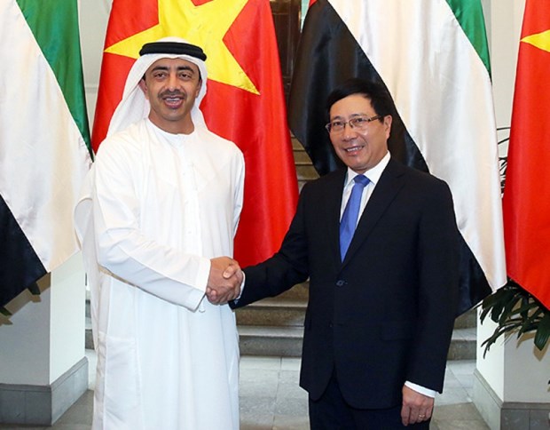 政府副总理兼外长范平明与阿联酋外交与国际合作部部长进行会谈 hinh anh 1
