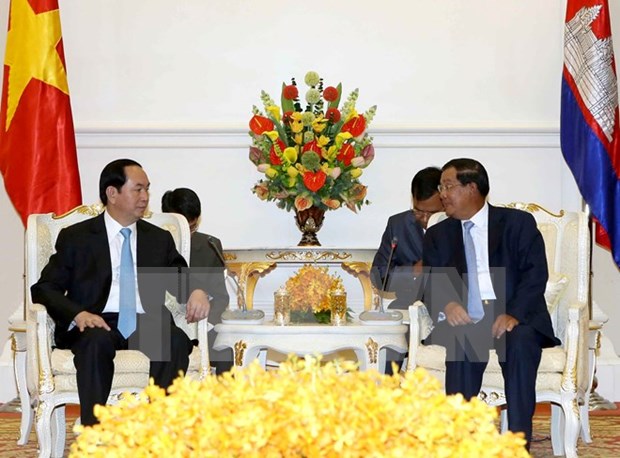 国家主席陈大光会见柬埔寨领导人 hinh anh 3