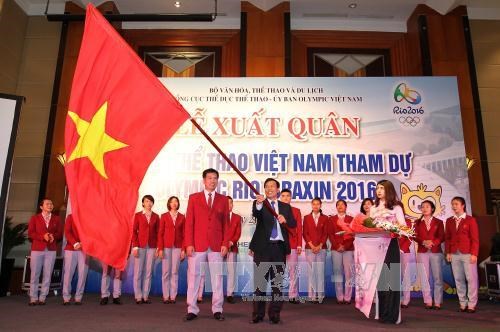 越南体育代表团2016年里约热内卢奥运会出征仪式在河内举行 hinh anh 1