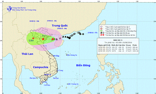 第三号台风强度继续增强 越南东北部及北中部地区各省加强防范工作 hinh anh 1