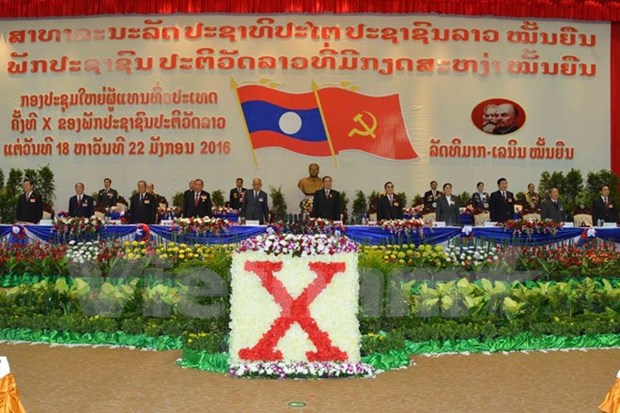 老挝人民革命党第十次全国代表大会隆重开幕 hinh anh 1