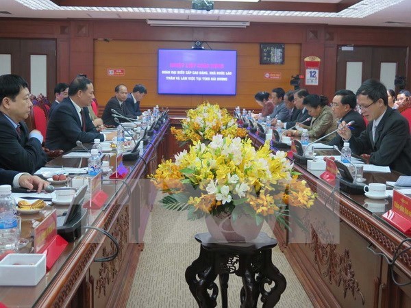 老挝国家副主席访问越南海阳省 hinh anh 1