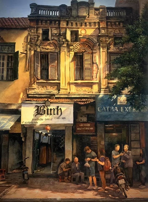 越南年轻画家“老街之恋”画展在河内举行 hinh anh 4
