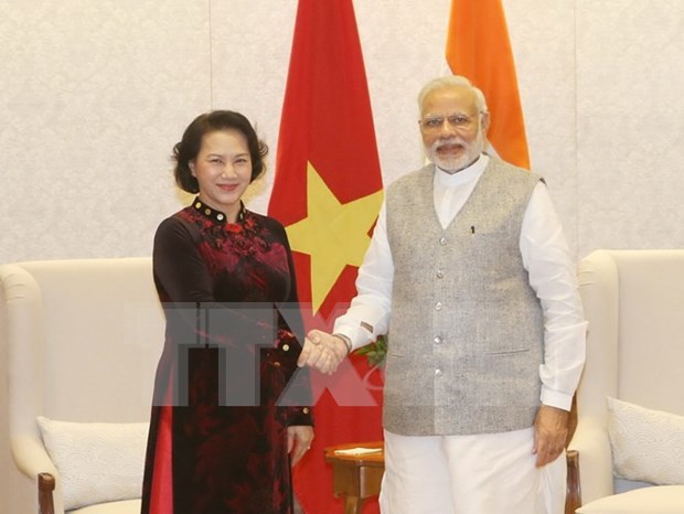 越南国会主席阮氏金银会见印度总理纳伦德拉·莫迪 hinh anh 1