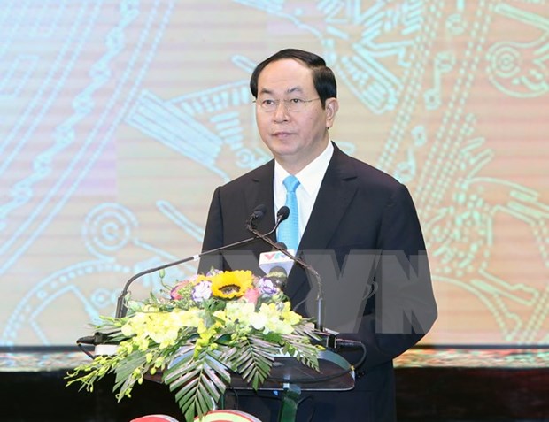陈大光主席出席越南国防学院成立40周年纪念典礼 hinh anh 1