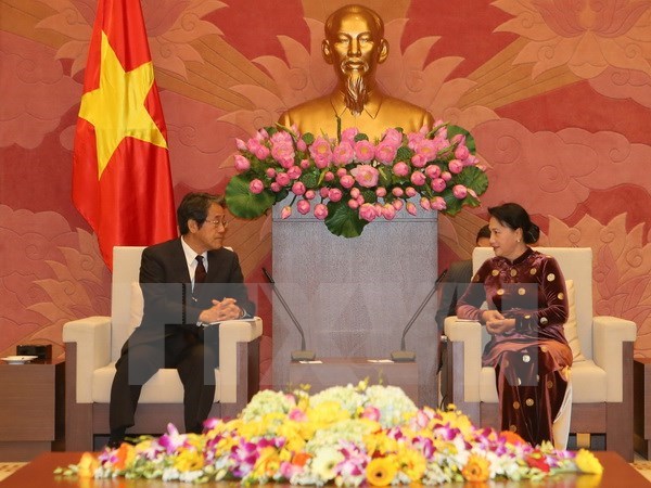 国会主席阮氏金银会见日本和泰国驻越大使 hinh anh 1