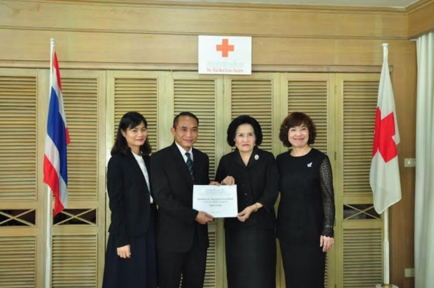旅居泰国越南人为泰国南部灾区人民赠送慰问品 hinh anh 1