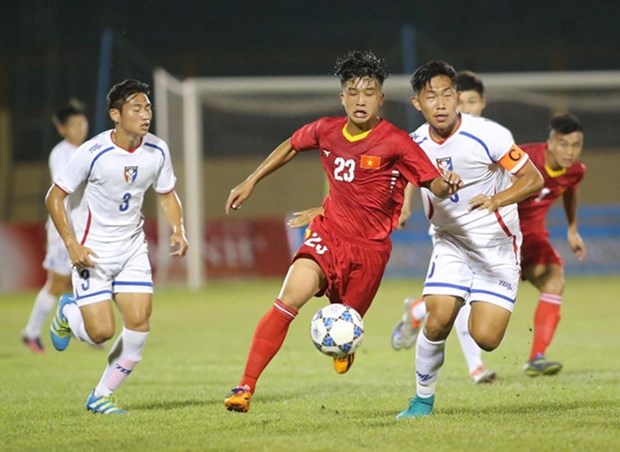 2017年第一届U19国际足球锦标赛：越南队击败（中国）台北队 hinh anh 1