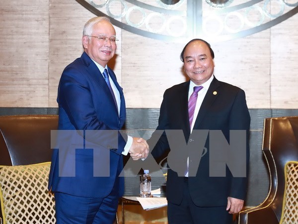 阮春福总理同马来西亚领导人举行双边会晤 hinh anh 1