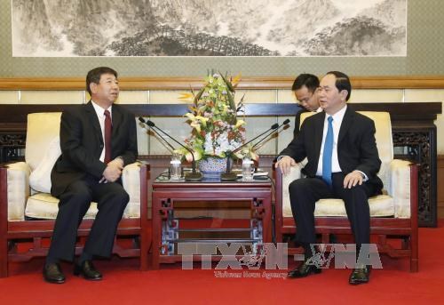 越南国家主席陈大光会见对越南投资的中国若干企业领导 hinh anh 1