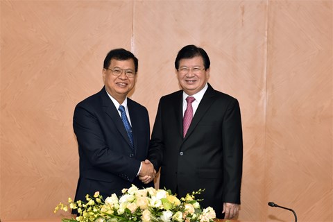 郑廷勇副总理：老挝国会大厦是越老传统友好与特殊团结关系的象征 hinh anh 1