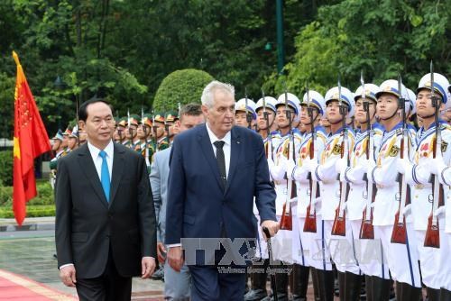 越南国家主席陈大光与捷克总统米洛什·泽曼举行会谈 hinh anh 1