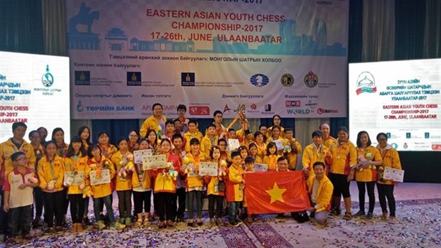 2017年东亚青少年国际象棋锦标赛：越南队获20枚金牌 hinh anh 1
