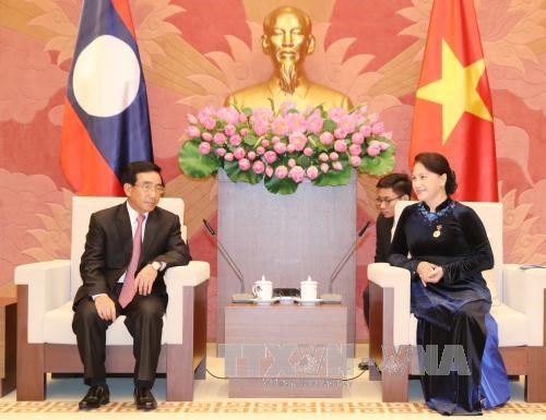 越南党和国家领导人分别会见老挝国家副主席潘坎•维帕万 hinh anh 5