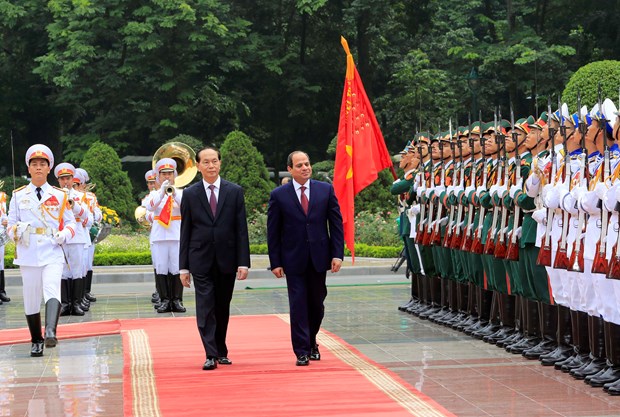 国家主席陈大光以最高礼遇欢迎埃及总统塞西访越 hinh anh 1