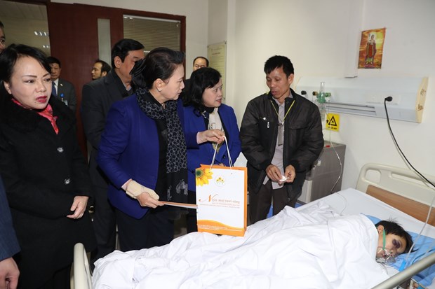 国会主席阮氏金银向儿童癌症患者赠送春节慰问品 hinh anh 2