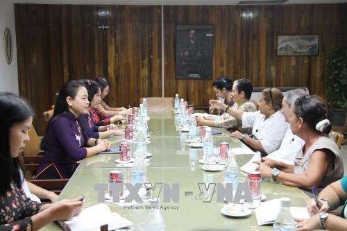 越南妇联主席对古巴进行访问 促进两国妇女组织友好关系 hinh anh 1