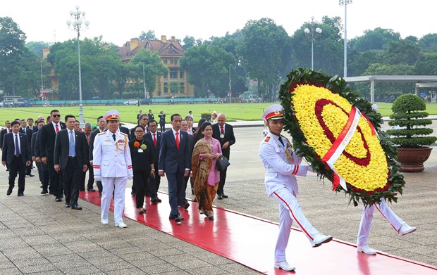 印尼总统维多多和夫人圆满结束对越进行的国事访问 hinh anh 1