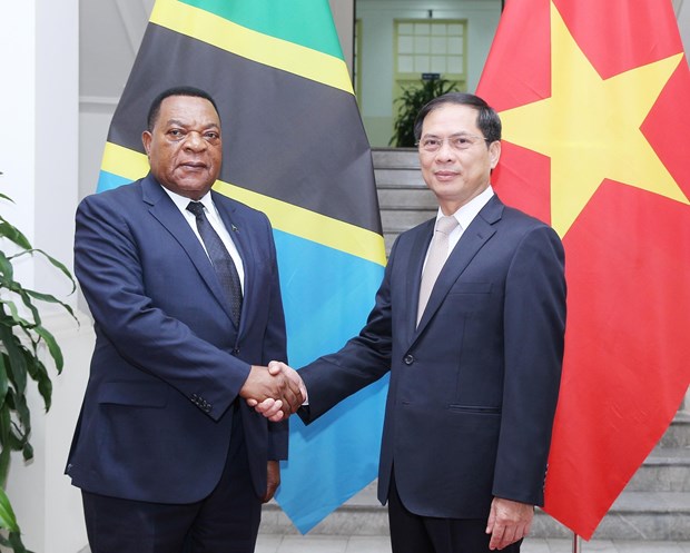 坦桑尼亚外交与东非合作部长马希加访问越南 与裴青山进行会谈 hinh anh 1