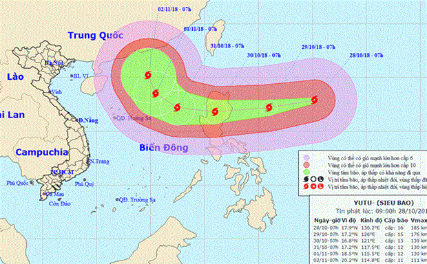 越南沿海省市主动应对风力200公里阵风17级的超级台风 hinh anh 1