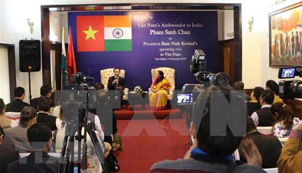 越南驻印度大使馆就印度总统访越之旅举行新闻发布会 hinh anh 1
