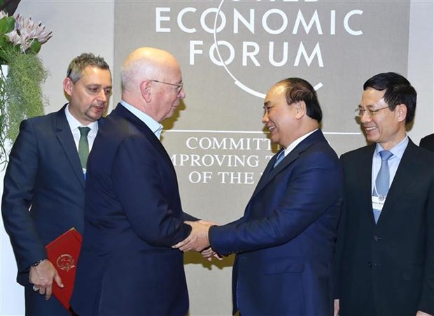 阮春福总理在2019年世界经济论坛年会期间举行一系列双边会晤 hinh anh 1