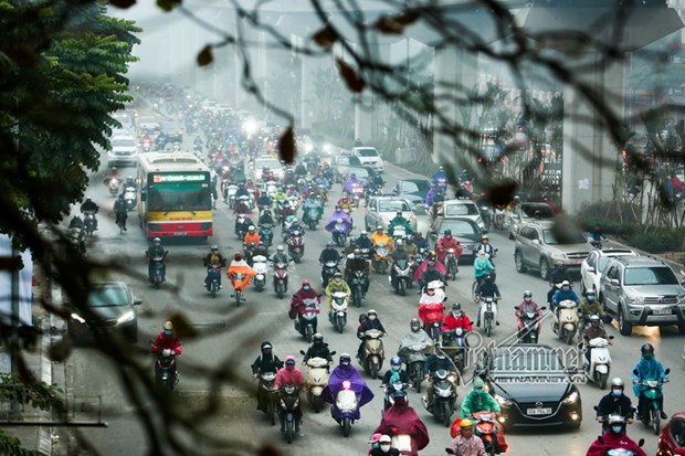 河内市将逐步禁止摩托车通行以缓解交通拥堵 hinh anh 1