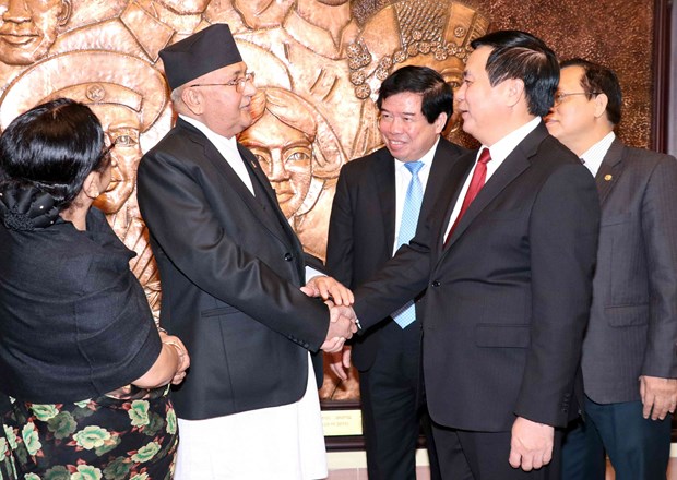 尼泊尔总理探访胡志明国家政治学院 hinh anh 2