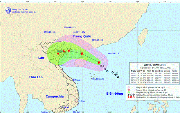 越南交通运输部下发通知要求有效应对第三号台风“韦帕” hinh anh 1
