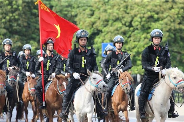 越南国会代表出席骑兵机动警察团亮相游行活动 hinh anh 3
