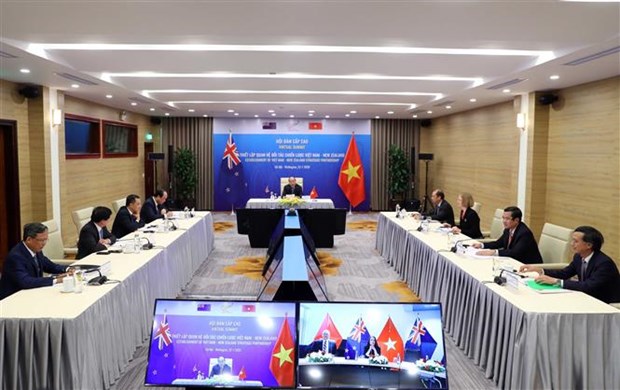 越南总理与新西兰总理举行视频会谈 正式将越新关系提升为战略伙伴关系 hinh anh 1