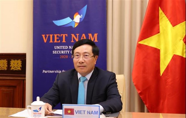 越南政府副总理兼外长范平明出席联合国安理会高级别视频公开会 hinh anh 2