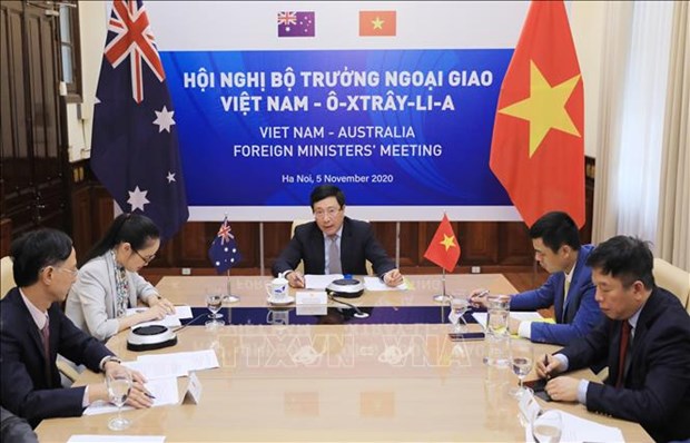 第二次越南与澳大利亚外交部长年度会议以视频形式举行 hinh anh 1