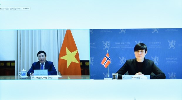 越南政府副总理兼外长范平明与挪威外交大臣瑟雷德通电话 hinh anh 1