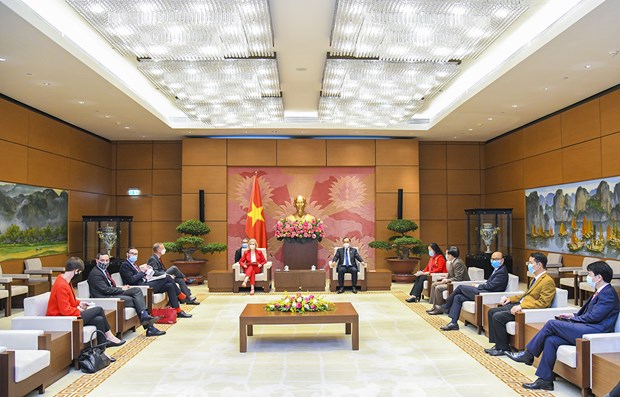 越南国会经济委员会主任武洪清会见英国国际贸易大臣伊丽莎白•特鲁斯 hinh anh 2
