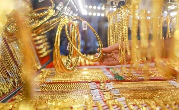 11日上午越南国内市场黄金价格每两跌破5600万越盾 hinh anh 1