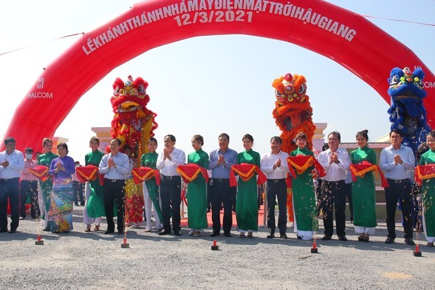 越南西南部地区首家太阳能发电厂竣工 hinh anh 1