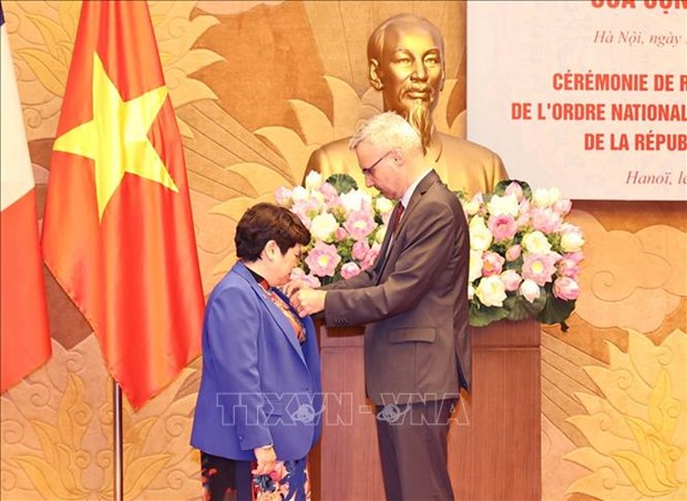 越南国会社会事务委员会主任阮翠英荣获法国荣誉军团骑士勋章 hinh anh 1