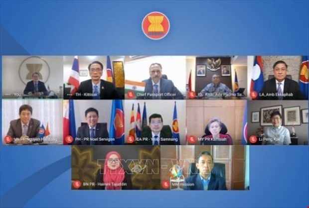东盟与印度联合合作委员会第21次会议以视频形式召开 hinh anh 1