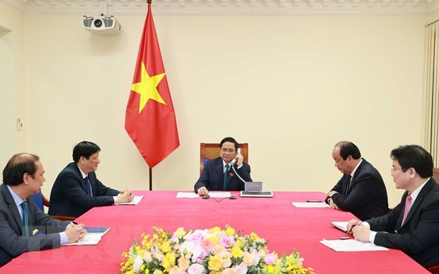 柬埔寨首相洪森与越南新任政府总理范明政通电话表示祝贺 hinh anh 1