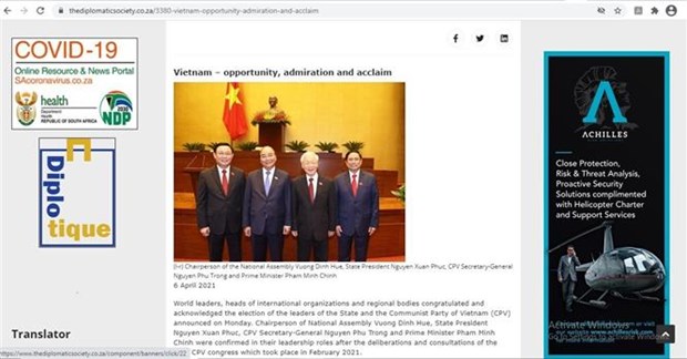 南非网报对越南党和国家新一届领导班子给予好评 hinh anh 1