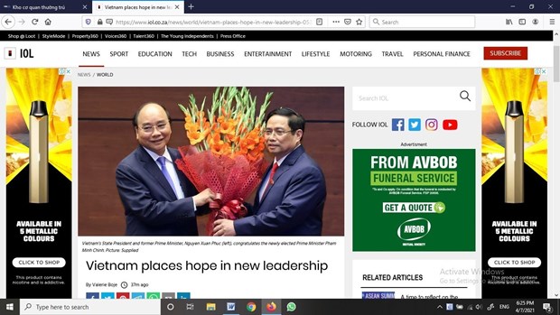 南非《比勒陀利亚新闻报》：越南人对新领导班子给予厚望 hinh anh 1